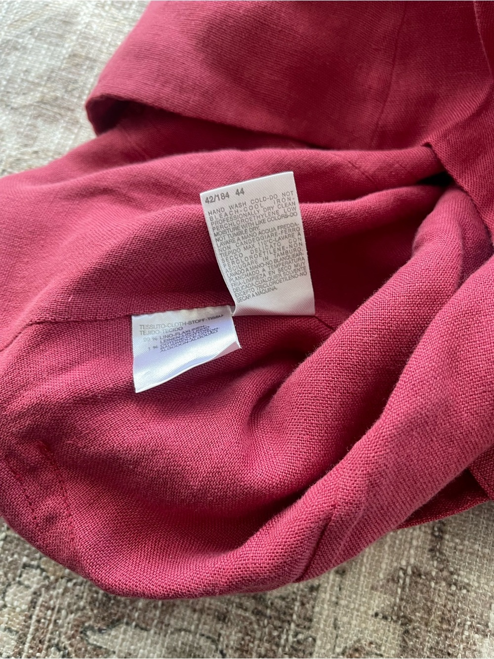 MaxMara Deep Pink Hand Sown Button-Front Linen Blazer - Picture 8 of 12